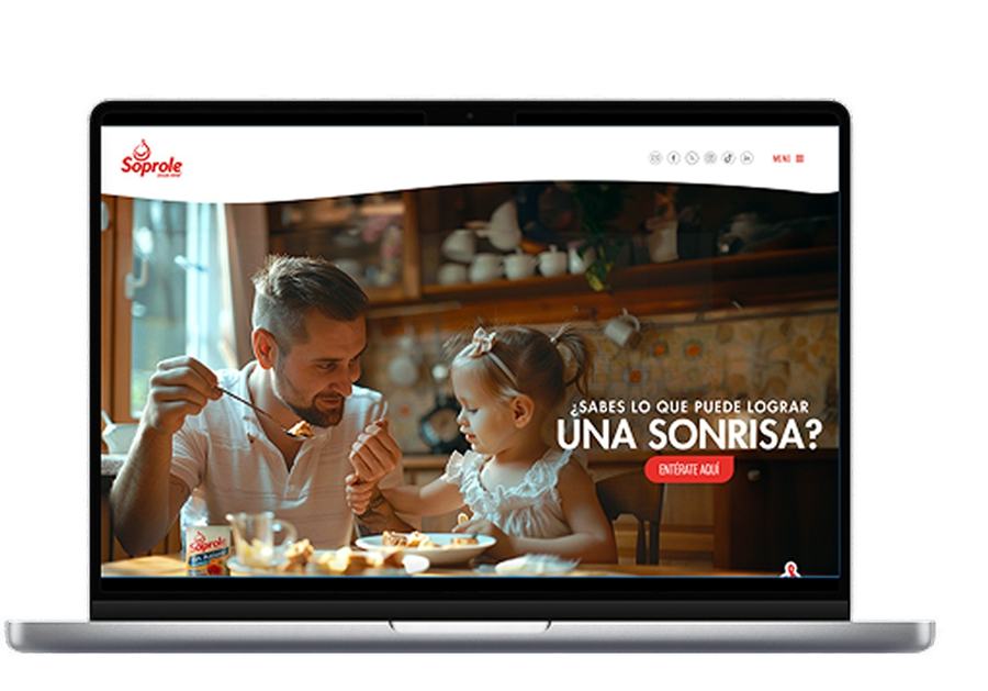 Sitio web de Soprole en computador
